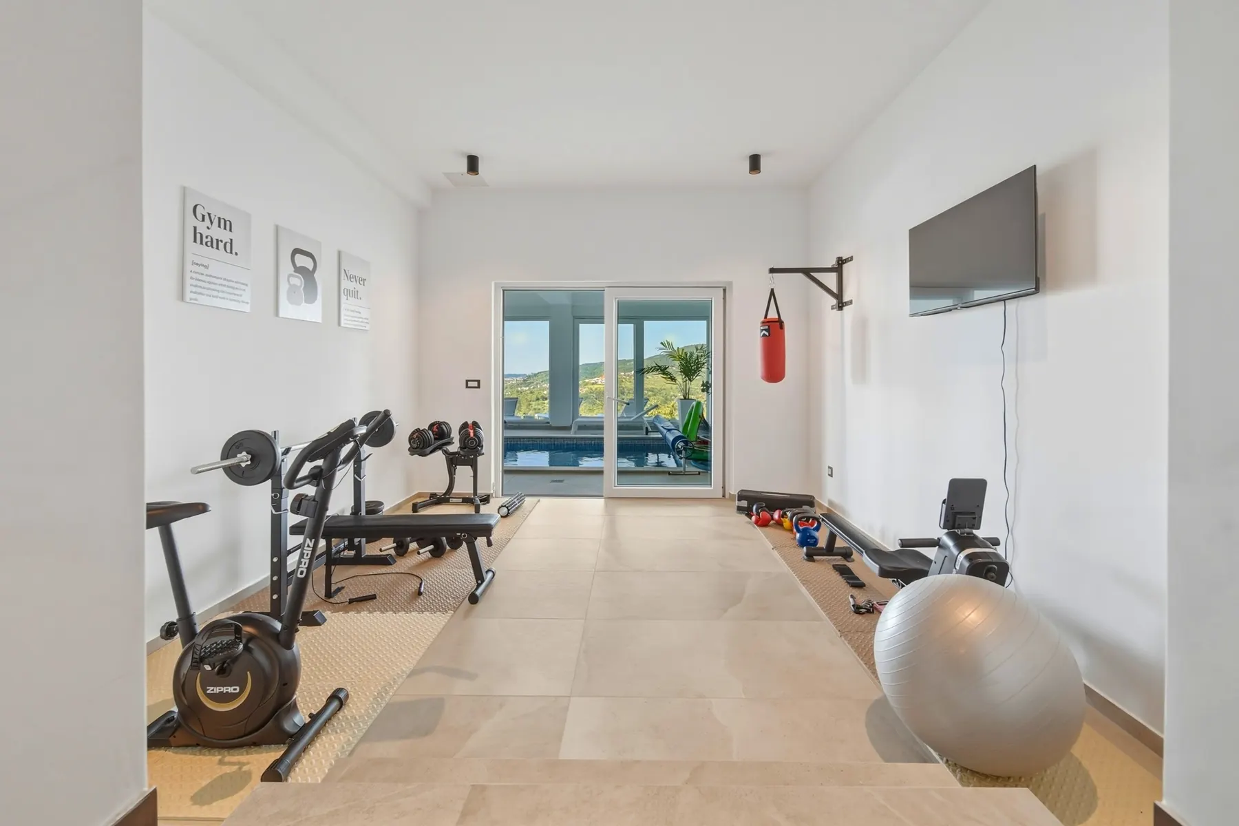 Private gym at Villa Medvednica