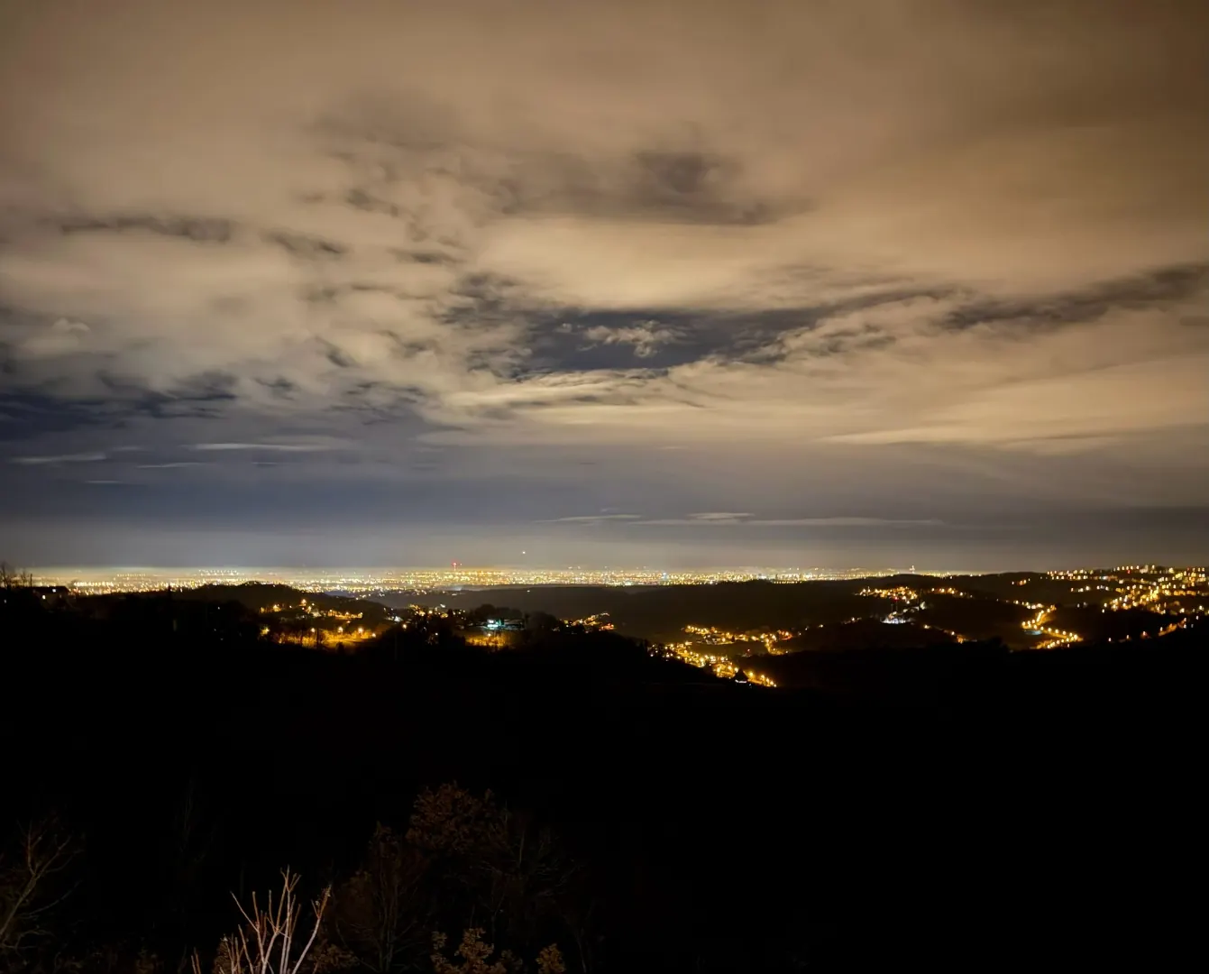 Zagreb lights from Villa Medvednica